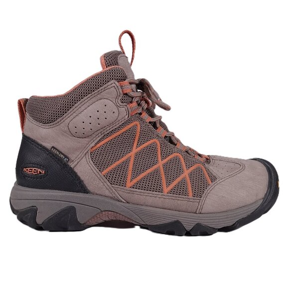 Keen Verdi II Mid Hiking Boots Women 8.5 Leather Tan Orange Outdoor 1009555 - Picture 1 of 15